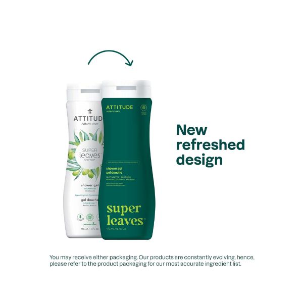 ATTITUDE Body Wash - EWG Verified, Plant-Based & Vegan, Olive Leaves