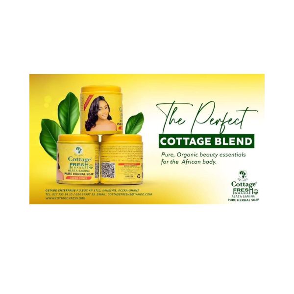 GETADD, Cottage Fresh Ghana, Alata Samina Pure Herbal Soap,| Handmade,550 grams (Lemon Fresh, Green Top)