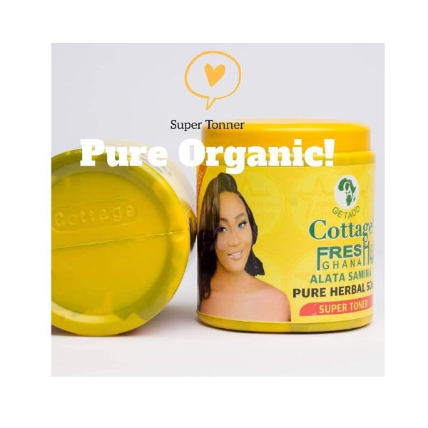 GETADD, Cottage Fresh Ghana, Alata Samina Pure Herbal Soap,| Handmade,550 grams (Lemon Fresh, Green Top)