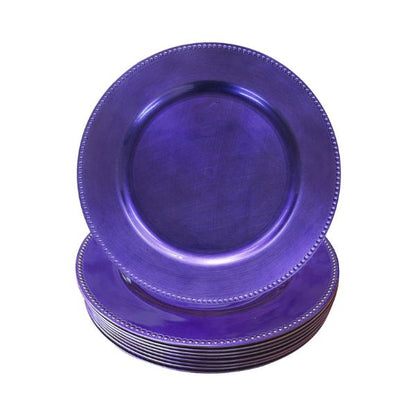 Beaded Metallic Charger Plates, 12pcs, 13" Round