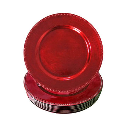 Beaded Metallic Charger Plates, 12pcs, 13" Round