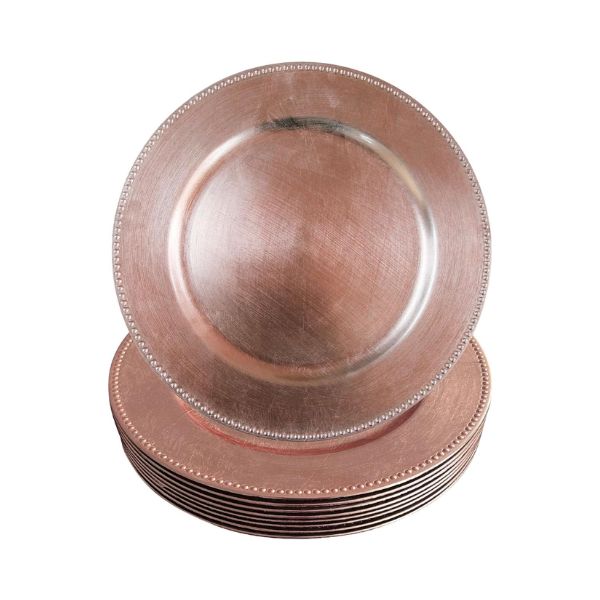 Beaded Metallic Charger Plates, 12pcs, 13" Round