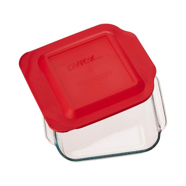 Pyrex 8"x8" Square Dish - Red, Large Handle