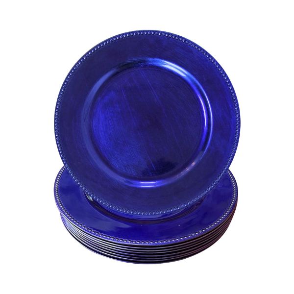 Beaded Metallic Charger Plates, 12pcs, 13" Round