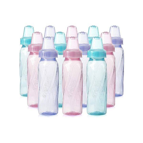 Evenflo Feeding Classic Tinted Baby Bottles, Pink/Lavender/Teal