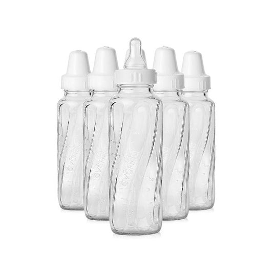 Evenflo Feeding Classic Glass Twist Bottles, 8 Ounce (Pack of 6),Clear,1018611
