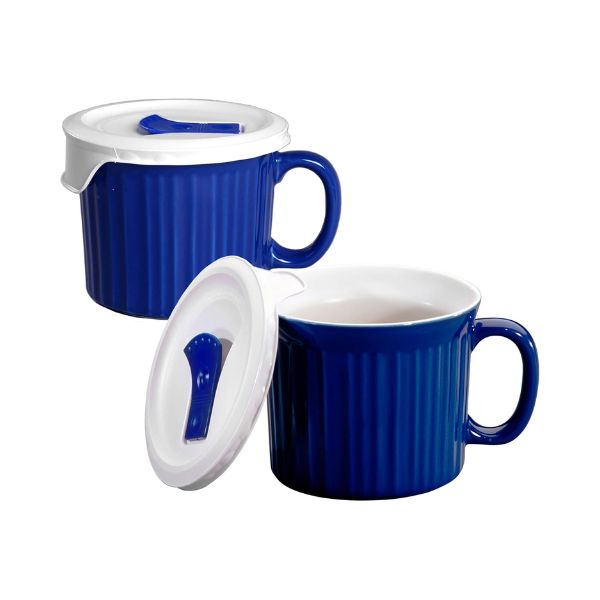Corningware 20oz Mug w/ Lid - Blue (2-Pack)