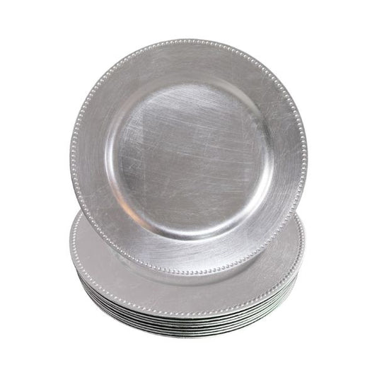 Beaded Metallic Charger Plates, 12pcs, 13" Round