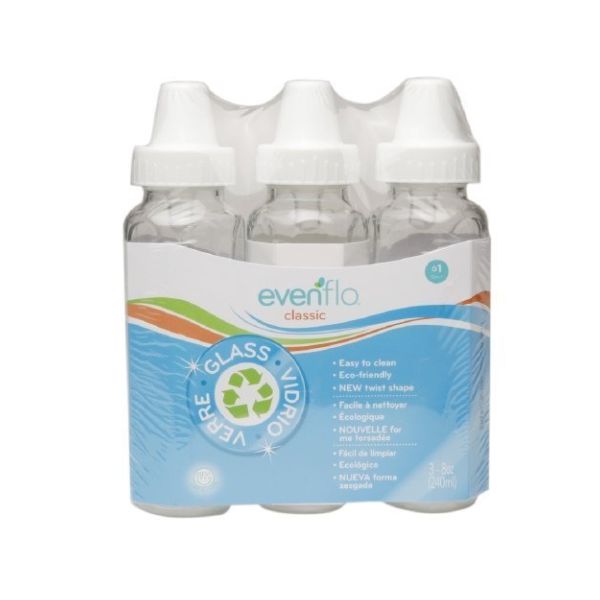 Evenflo 3 Pack Classic Glass Bottle