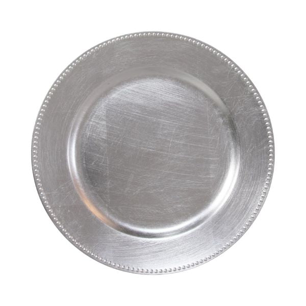 Beaded Metallic Charger Plates, 12pcs, 13" Round