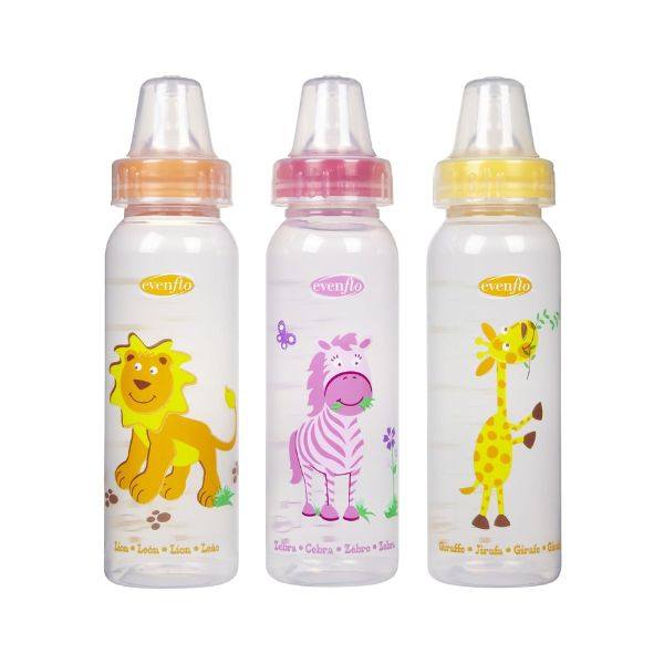 Evenflo Zoo Friends 3 Count Standard Nipple Bottle,