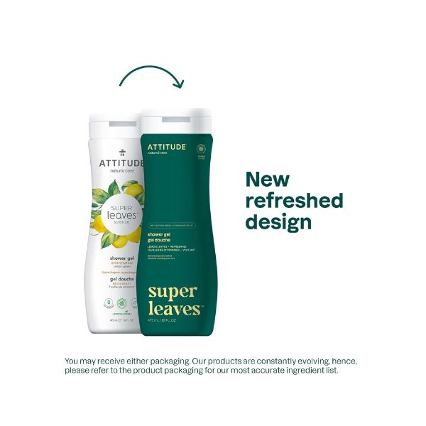ATTITUDE Body Wash - EWG Verified, Plant-Based & Vegan, Lemon Leaves