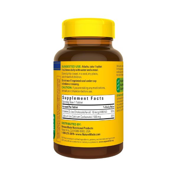 Nature Made Calcium 500mg + D3 - 130 Tabs.