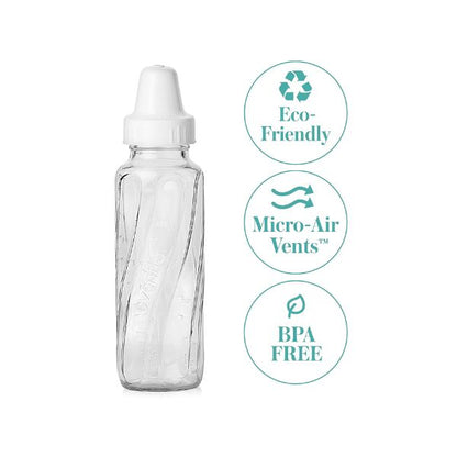 Evenflo Feeding Classic Glass Twist Bottles, 8 Ounce (Pack of 6),Clear,1018611