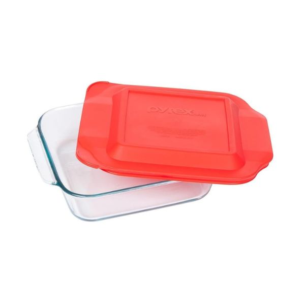 8" Red Square Baking Dish