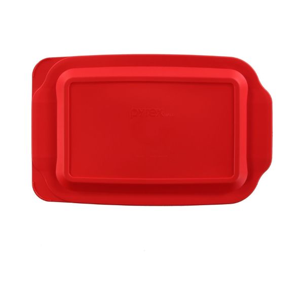 Pyrex Basics 3-Quart Glass Baking Dish w/ Red Lid, 9"x13" - Made in USA