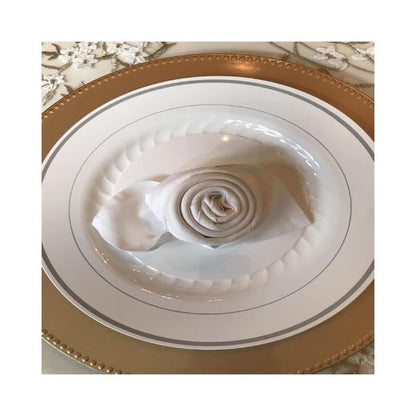 6-Pack Gold Beaded Charger Plates, 13" - Wedding & Event Table Decor