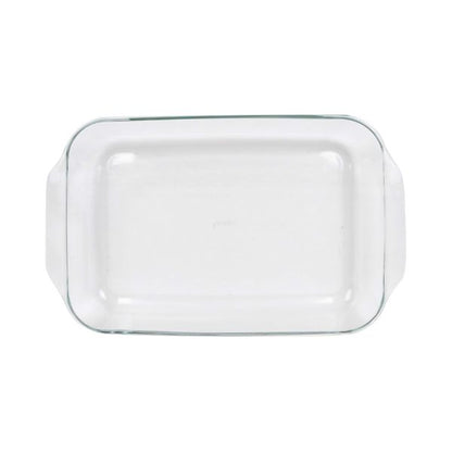 Pyrex (1,2,4) 233 Oblong Rectangle Clear Glass Casserole Baking Dish & (1,2,4) 233-PC Red Lid