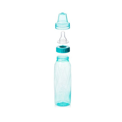 Evenflo Feeding Classic Tinted Plastic Standard Neck Bottles for Baby, Infant and Newborn - Teal/Green/Blue, 8 Ounce (Pack of 12)