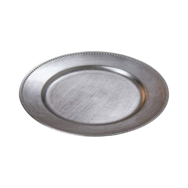 Beaded Metallic Charger Plates, 12pcs, 13" Round