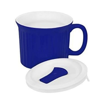 Corning Ware Pop in mug, 4 mugs with vented plastic covers