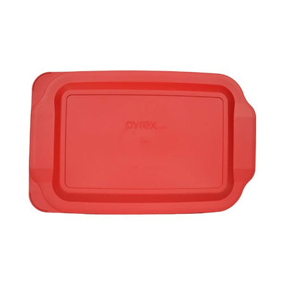 Pyrex (1,2,4) 233 Oblong Rectangle Clear Glass Casserole Baking Dish & (1,2,4) 233-PC Red Lid