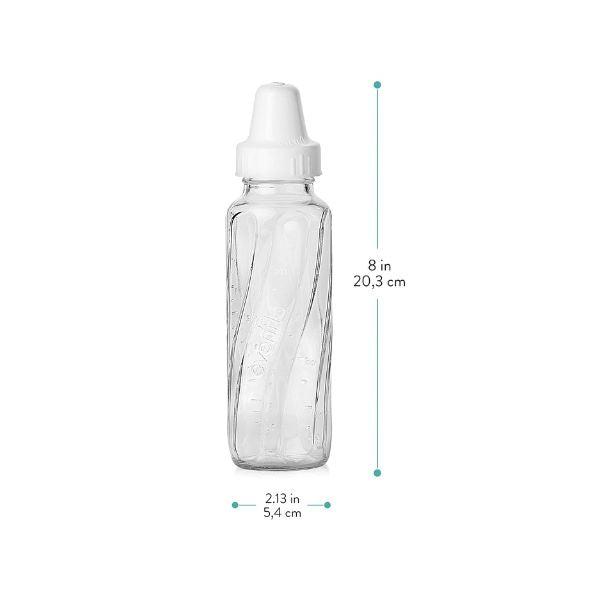Evenflo Feeding Classic Glass Twist Bottles, 8 Ounce (Pack of 6),Clear,1018611