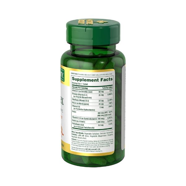 Nature's Bounty Super B Complex with Folic Acid Plus Vitamin C Tablets - 150 ct, Pack of 2