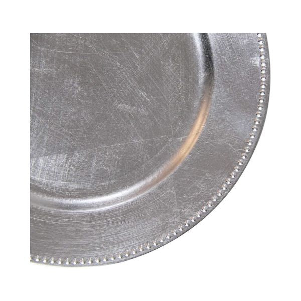 Beaded Metallic Charger Plates, 12pcs, 13" Round