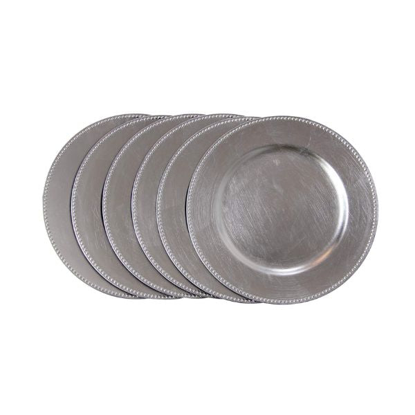 Beaded Metallic Charger Plates, 12pcs, 13" Round