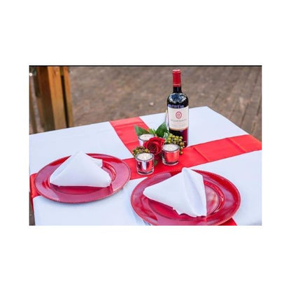 Bunique Round Charger Plates Red Beaded Dinner Chargers - 13-inch