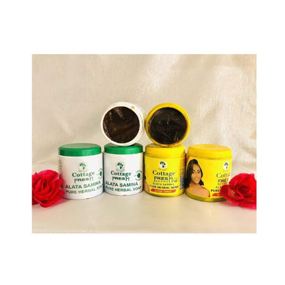 GETADD, Cottage Fresh Ghana, Alata Samina Pure Herbal Soap,| Handmade,550 grams (Lemon Fresh, Green Top)