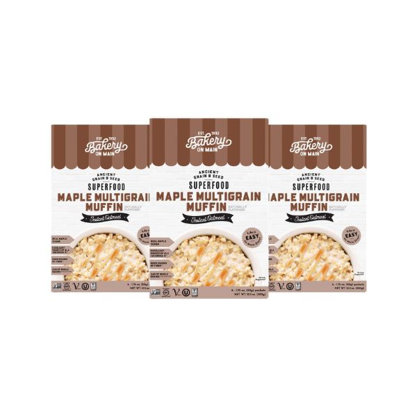 Bakery On Main Gluten-Free Instant Oatmeal, Maple Muffin, 10.5oz (3-Pack)