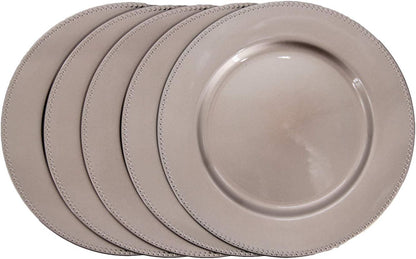 Welmatch Beaded Charger Plates - 12pcs (13 Inch Round)