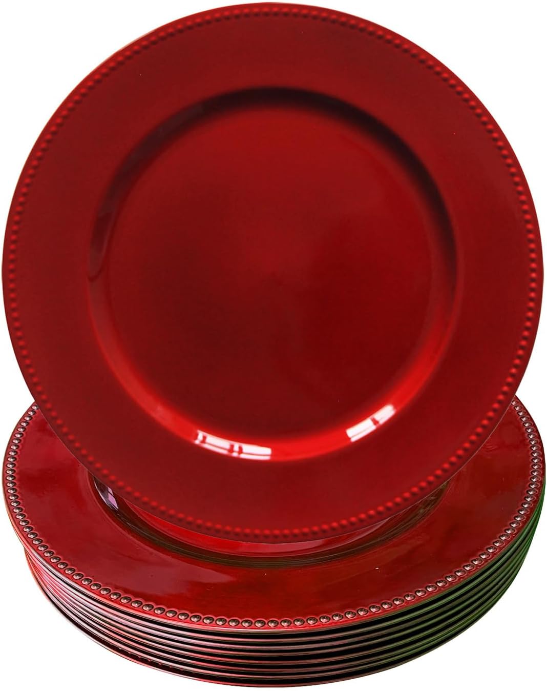 Welmatch Beaded Charger Plates - 12pcs (13 Inch Round)