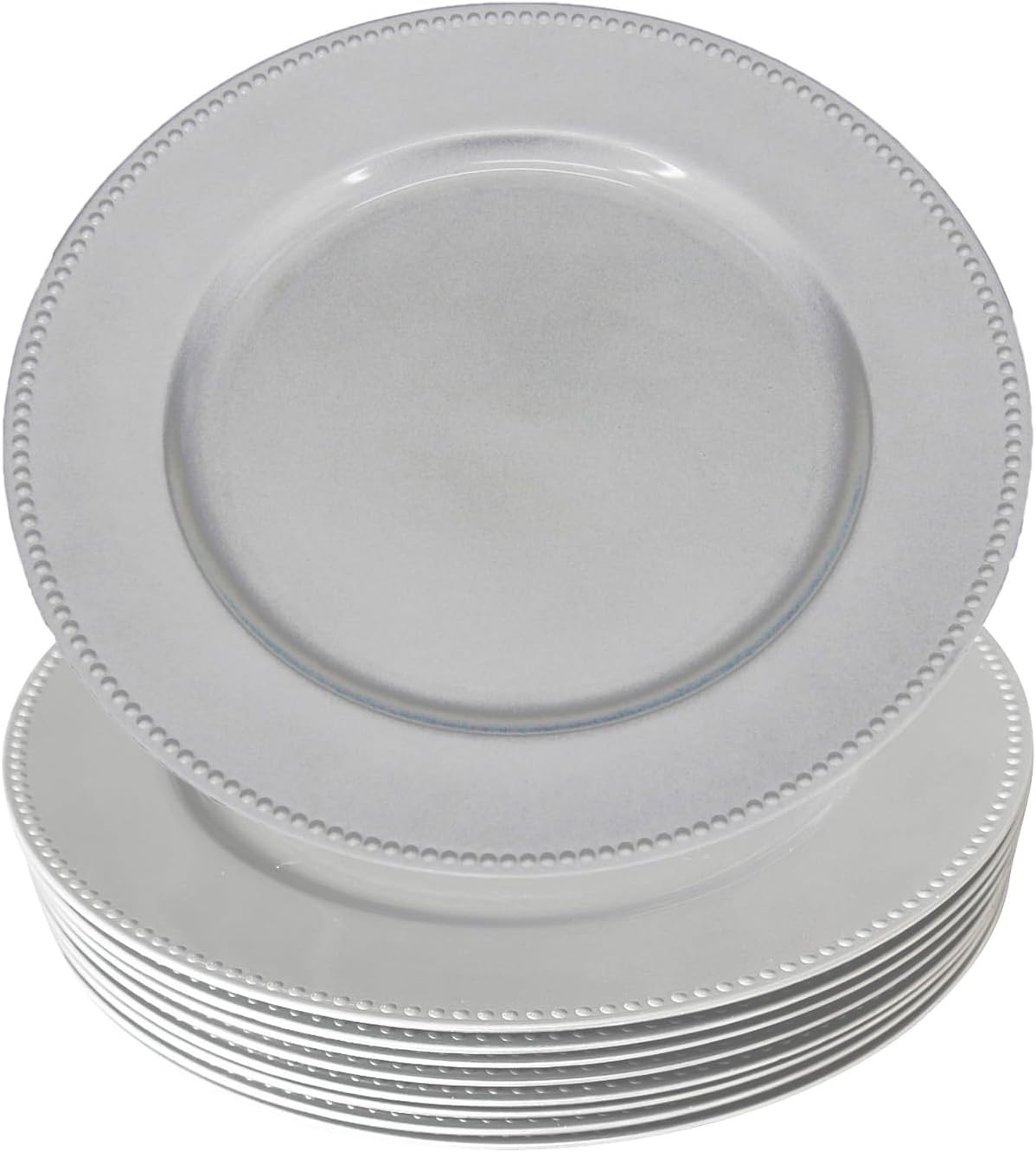 Welmatch Beaded Charger Plates - 12pcs (13 Inch Round)