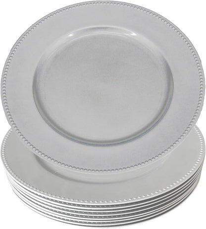 Welmatch Beaded Charger Plates - 12pcs (13 Inch Round)
