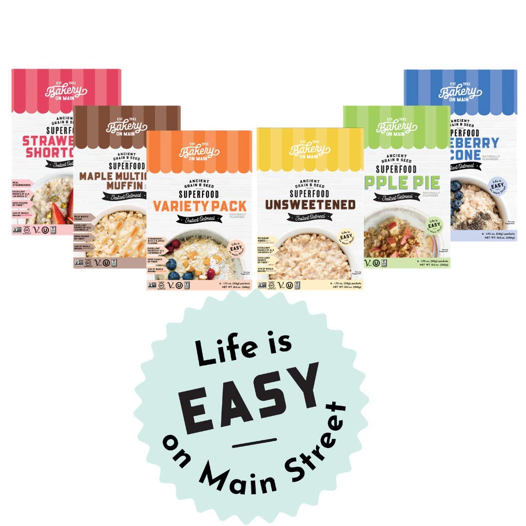 Bakery On Main Gluten-Free Instant Oatmeal, Maple Muffin, 10.5oz (3-Pack)