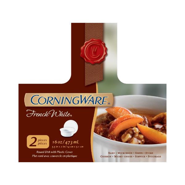 CorningWare 16oz Round Dish w/ Lid (2-Pack).