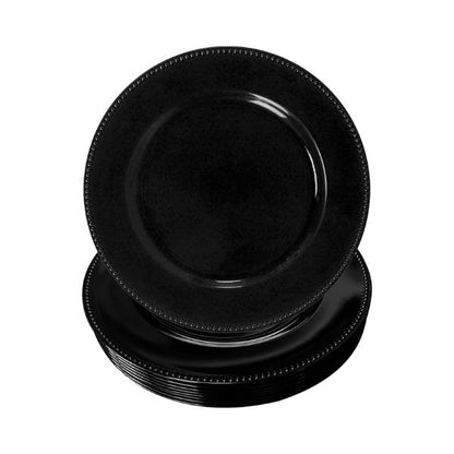 Beaded Metallic Charger Plates, 12pcs, 13" Round