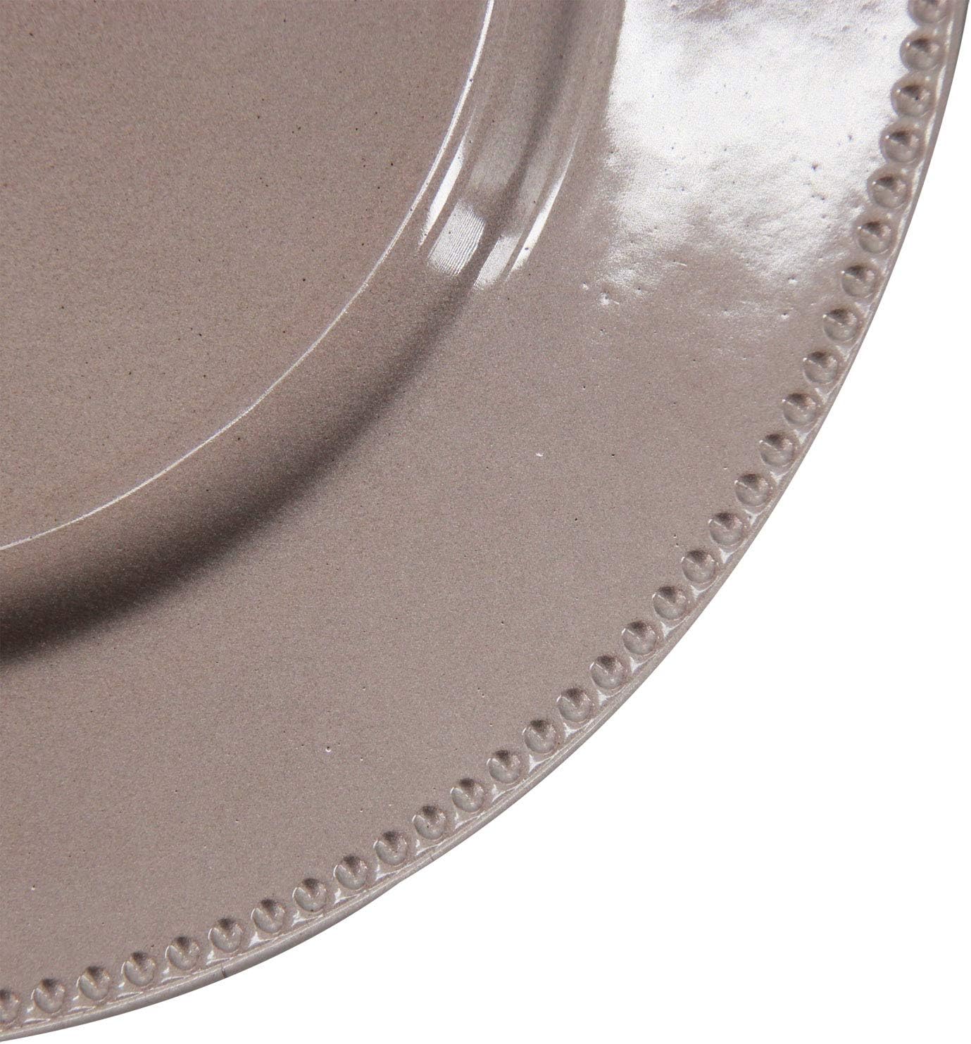 Welmatch Beaded Charger Plates - 12pcs (13 Inch Round)