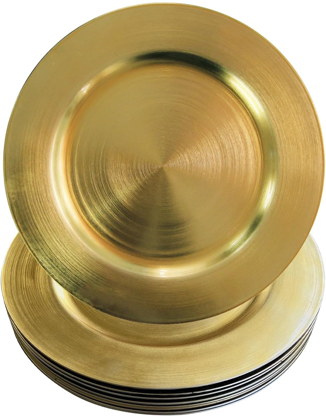 Metallic Rose Gold Charger Plates - 12 pcs, 13-Inch Round