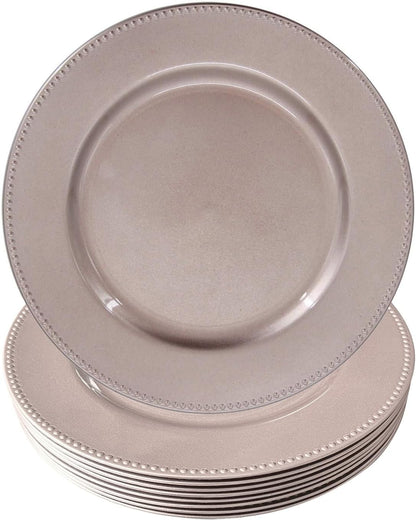 Welmatch Beaded Charger Plates - 12pcs (13 Inch Round)