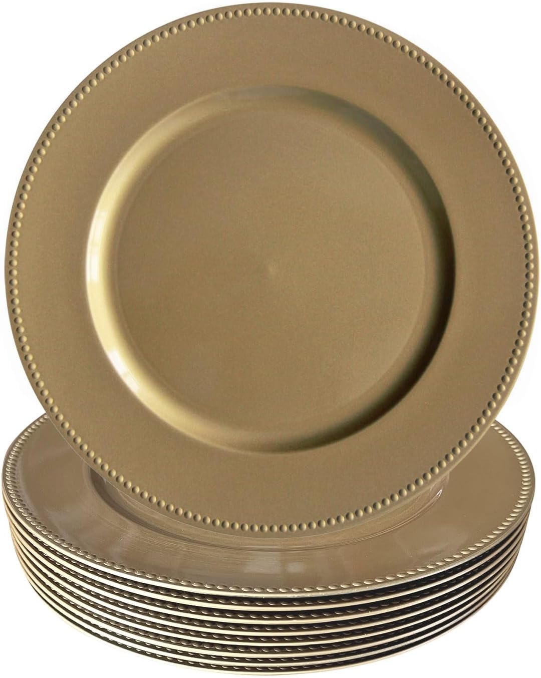 Welmatch Beaded Charger Plates - 12pcs (13 Inch Round)