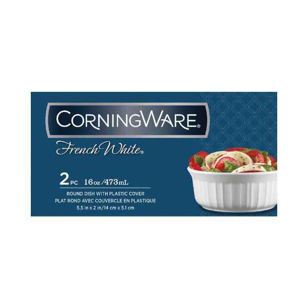 CorningWare 16oz Round Dish w/ Lid (2-Pack).