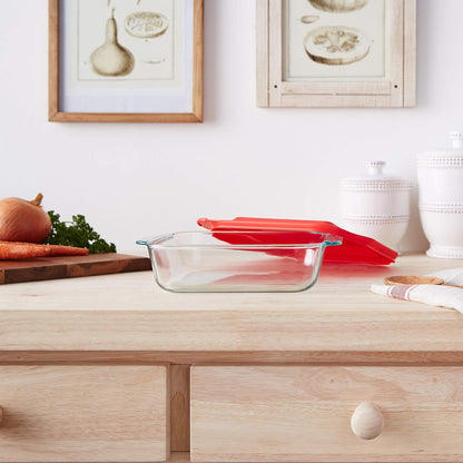 Pyrex 8"x8" Square Dish - Red, Large Handle