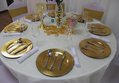 Metallic Rose Gold Charger Plates - 12 pcs, 13-Inch Round