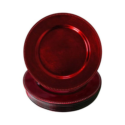 Beaded Metallic Charger Plates, 12pcs, 13" Round